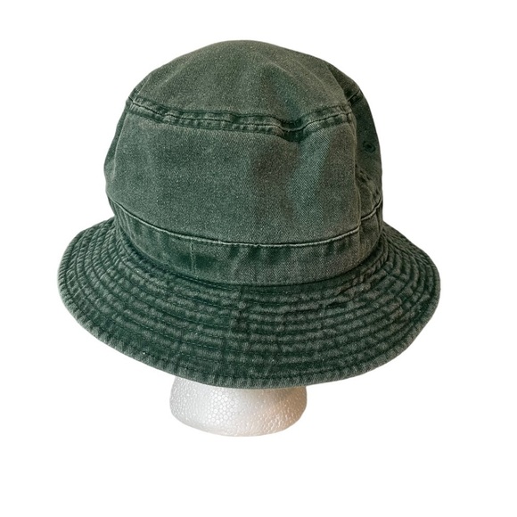 Newhattan Bucket Hat Distressed Faded Green Summer Cotton S/M - Picture 4 of 5